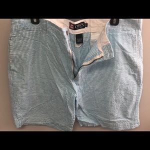 Chaps Aqua Blue Gingham Shorts 36
